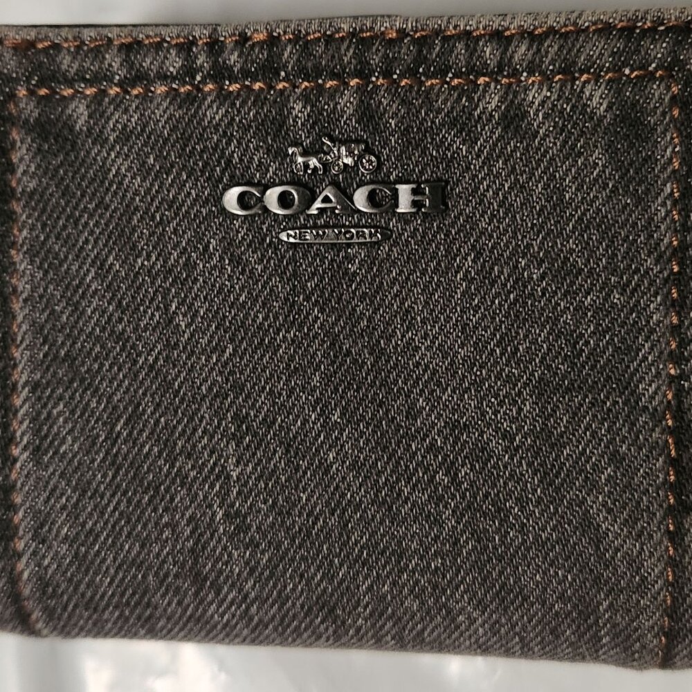 Coach Snap Wallet Gray Denim and Leather - NWT